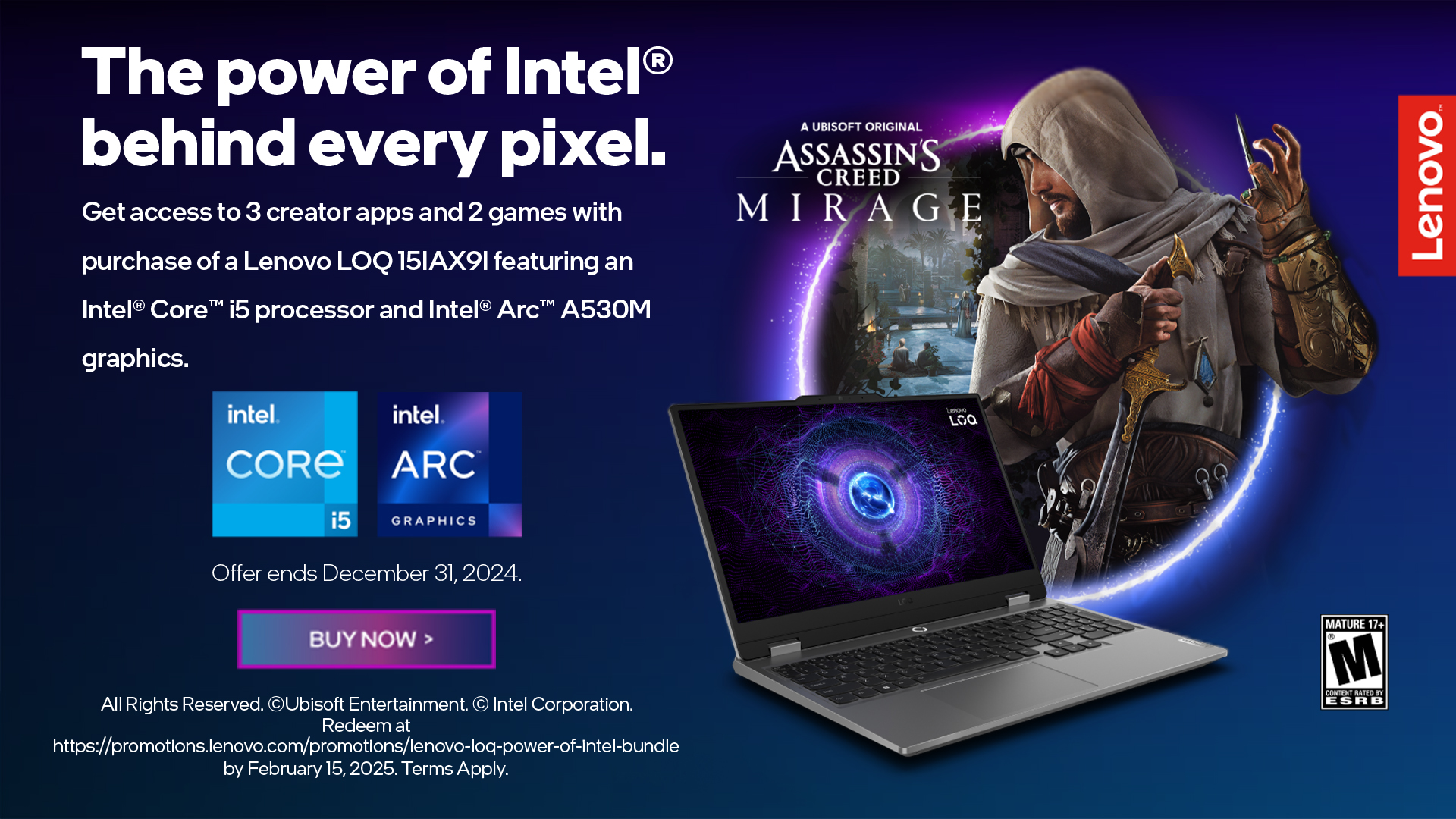 Lenovo LOQ 15IAX9I - Special bundle Intel® Arc™ Graphics | Lenovo Promotions